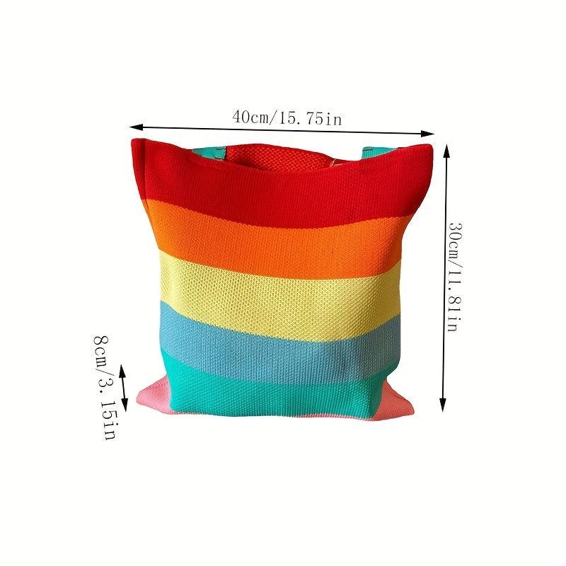 Colorful Striped Shopping Tote Bag