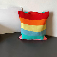 Colorful Striped Shopping Tote Bag