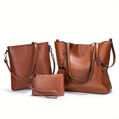 3PCS Vintage Tote Bag Set Large Capacity Hobo Bag Women's Shoulder Purse