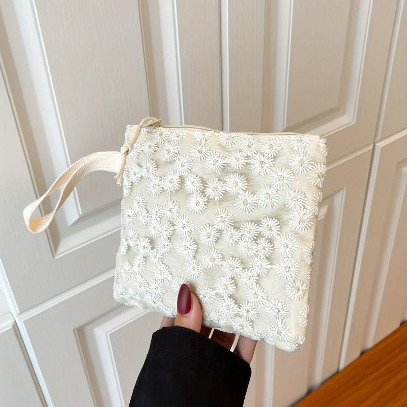 Daisy Pattern Coin Purse Zipper Clutch Wallet Women Short Pouch