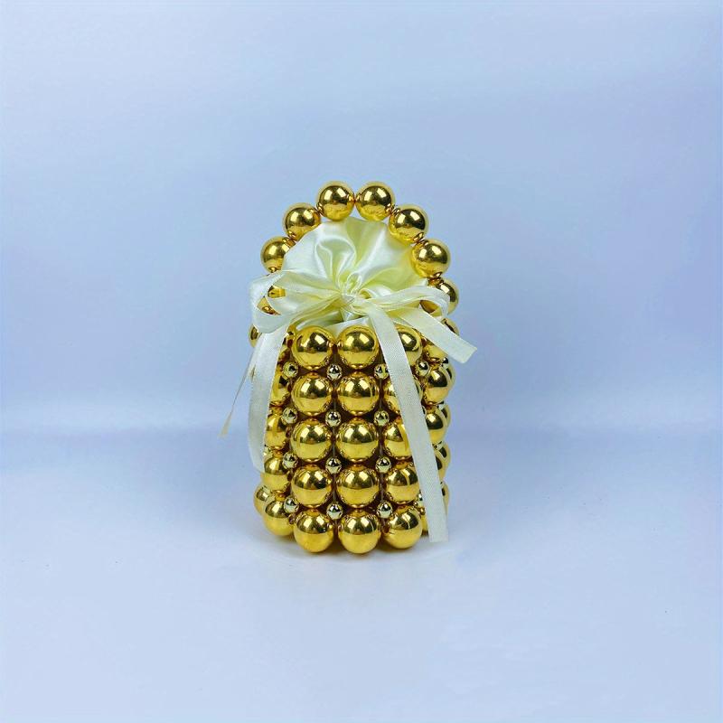 Beaded Bucket Bag Acrylic Evening Handbag Wedding Prom