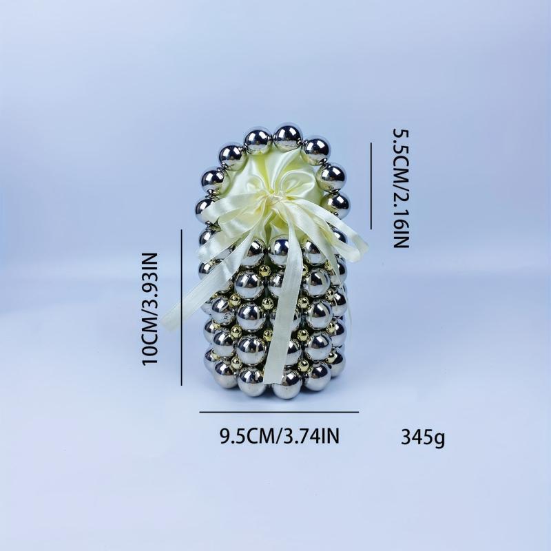 Beaded Bucket Bag Acrylic Evening Handbag Wedding Prom