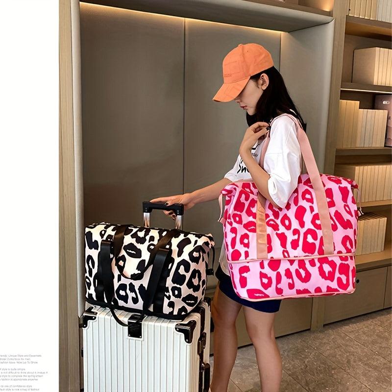 Cow Print Travel Duffle Bag Large Capacity Sports Gym Bag