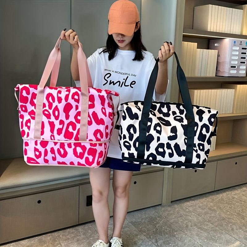 Cow Print Travel Duffle Bag Large Capacity Sports Gym Bag