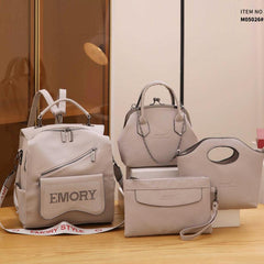 Vintage Convertible Backpack Set Retro Tote Bag Women's Casual Handbag