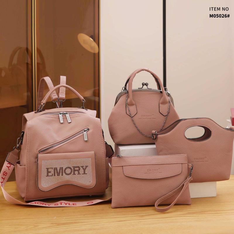 Vintage Convertible Backpack Set Retro Tote Bag Women's Casual Handbag