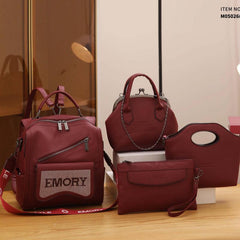 Vintage Convertible Backpack Set Retro Tote Bag Women's Casual Handbag