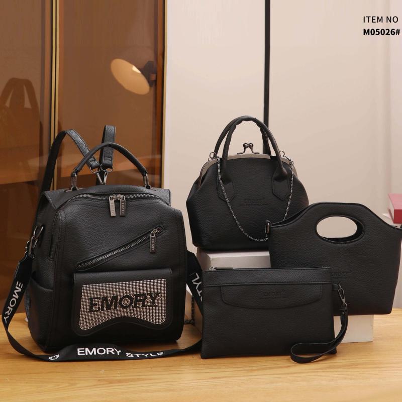 Vintage Convertible Backpack Set Retro Tote Bag Women's Casual Handbag