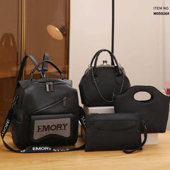 Vintage Convertible Backpack Set Retro Tote Bag Women's Casual Handbag