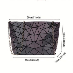 3Pcs Geometric Luminous Bag Set Handbag Crossbody Clutch Purse for Women