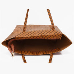 Geometric Print Tote Bag Large Capacity Shoulder Handbag Set