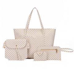 Geometric Print Tote Bag Large Capacity Shoulder Handbag Set