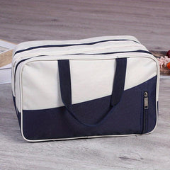 Colorblock Sports Handbag Zipper Portable Luggage Bag Versatile Travel Bag