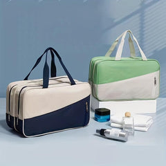 Colorblock Sports Handbag Zipper Portable Luggage Bag Versatile Travel Bag