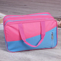 Colorblock Sports Handbag Zipper Portable Luggage Bag Versatile Travel Bag