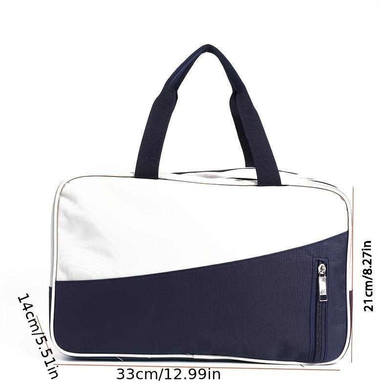 Colorblock Sports Handbag Zipper Portable Luggage Bag Versatile Travel Bag