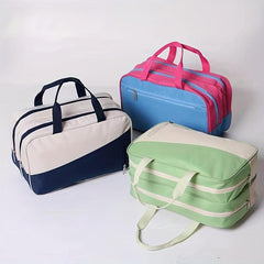 Colorblock Sports Handbag Zipper Portable Luggage Bag Versatile Travel Bag