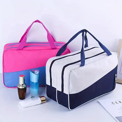 Colorblock Sports Handbag Zipper Portable Luggage Bag Versatile Travel Bag