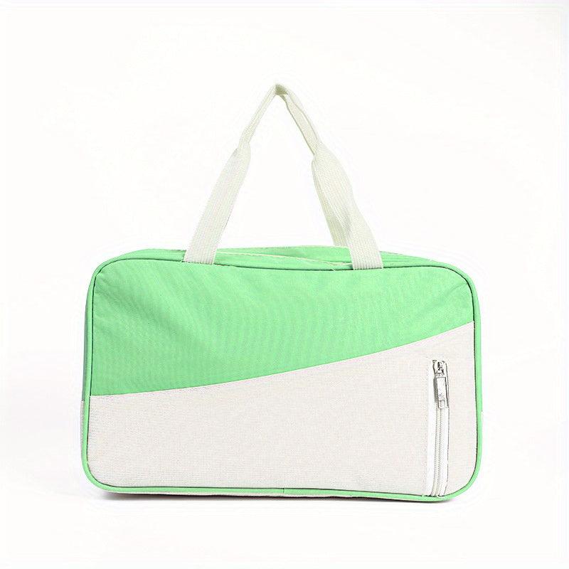 Colorblock Sports Handbag Zipper Portable Luggage Bag Versatile Travel Bag