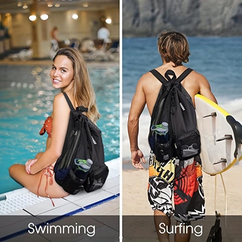 Mesh Drawstring Gym Backpack Large Capacity Lightweight Sports Bag