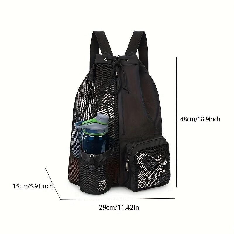 Mesh Drawstring Gym Backpack Large Capacity Lightweight Sports Bag
