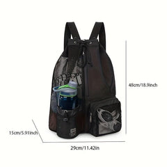 Mesh Drawstring Gym Backpack Large Capacity Lightweight Sports Bag