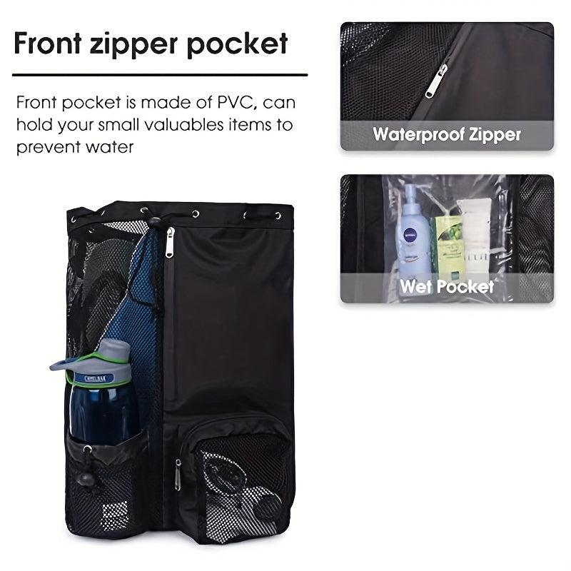 Mesh Drawstring Gym Backpack Large Capacity Lightweight Sports Bag