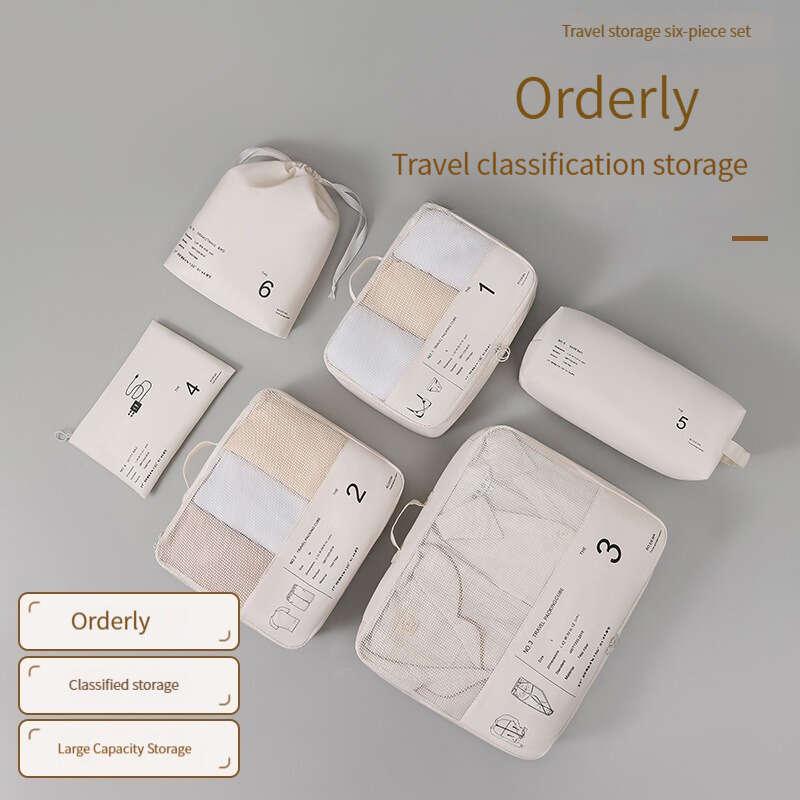 6 Pcs Travel Luggage Bag Sets Lightweight Clothes Organizers