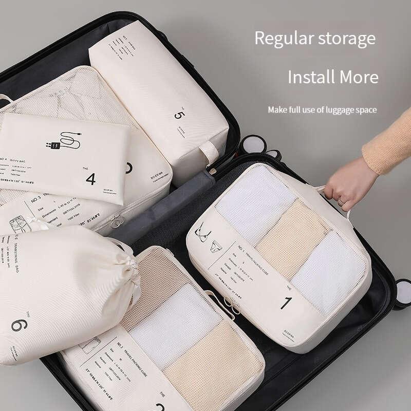 6 Pcs Travel Luggage Bag Sets Lightweight Clothes Organizers