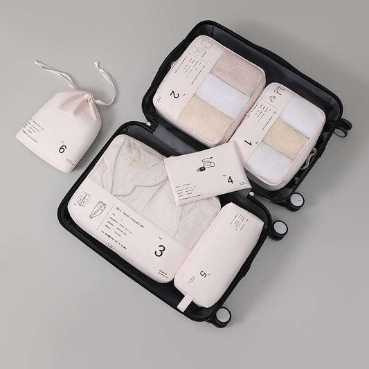 6 Pcs Travel Luggage Bag Sets Lightweight Clothes Organizers