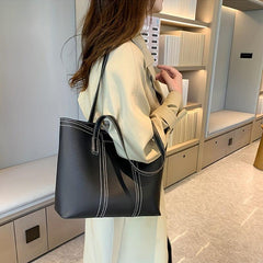 Large Capacity Tote Shoulder Bag Solid Storage Bag For Work