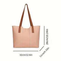 Large Capacity Tote Shoulder Bag Solid Storage Bag For Work
