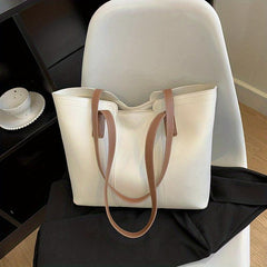 Large Capacity Tote Shoulder Bag Solid Storage Bag For Work