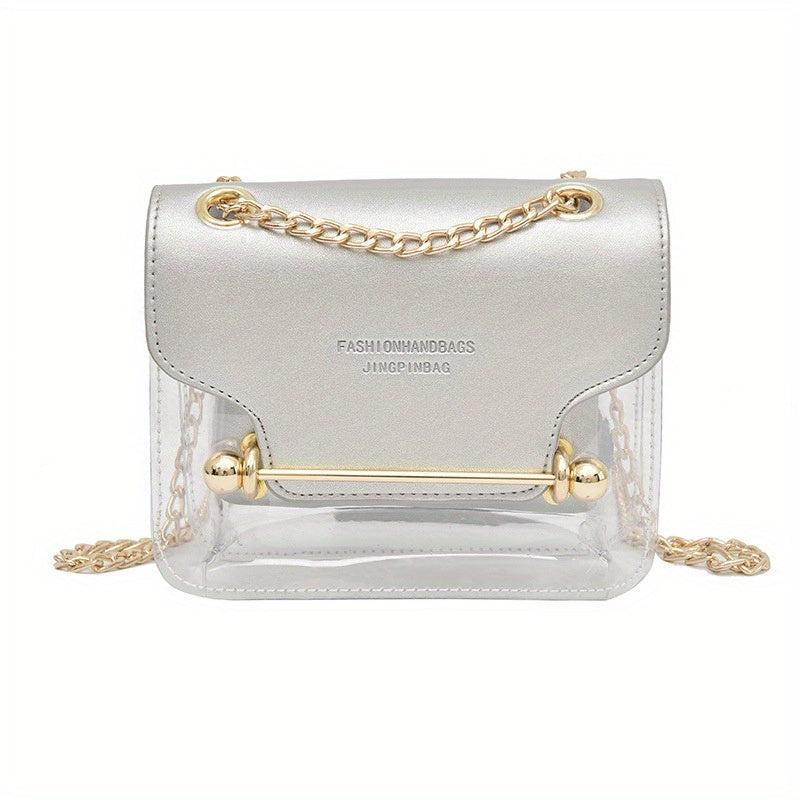 Transparent Square Chain Flap Bag Women's All Match Bag