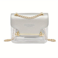 Transparent Square Chain Flap Bag Women's All Match Bag