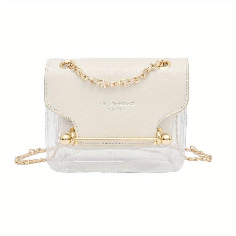 Transparent Square Chain Flap Bag Women's All Match Bag