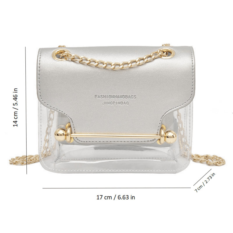 Transparent Square Chain Flap Bag Women's All Match Bag
