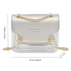 Transparent Square Chain Flap Bag Women's All Match Bag