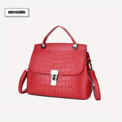 Crocodile Pattern Tote Bag Set with Clutch Wallet