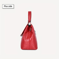 Crocodile Pattern Tote Bag Set with Clutch Wallet