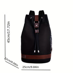 Vintage Drawstring Backpack Lightweight Rucksack Women's Travel Storage Bag