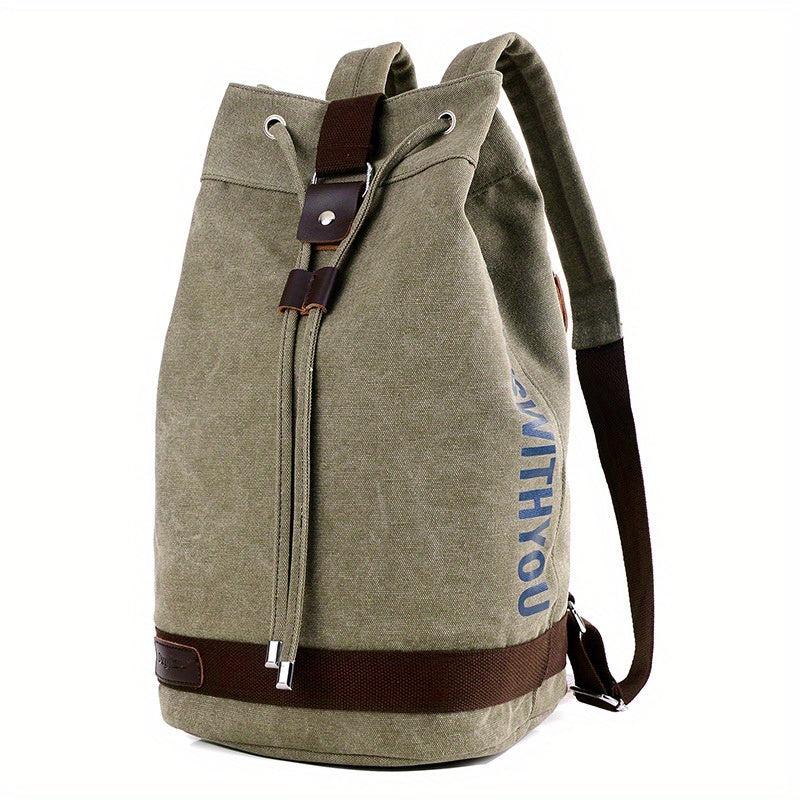 Vintage Drawstring Backpack Lightweight Rucksack Women's Travel Storage Bag