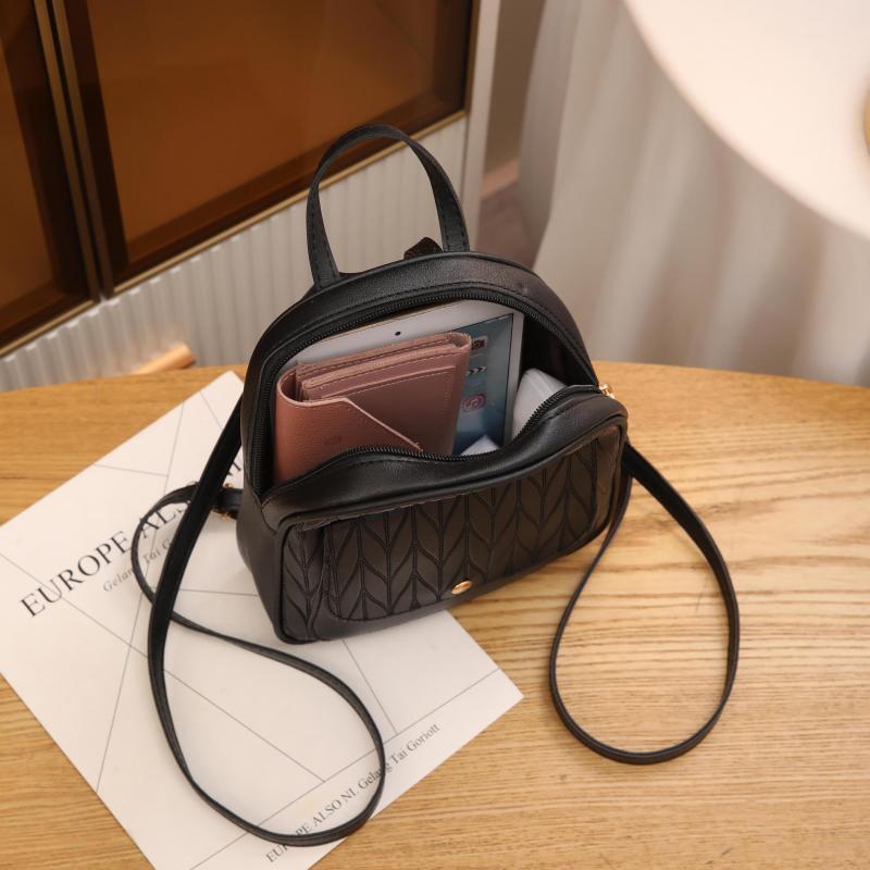 3pcs Large Capacity Backpack Wristlet Purse Set PU Leather Tassel