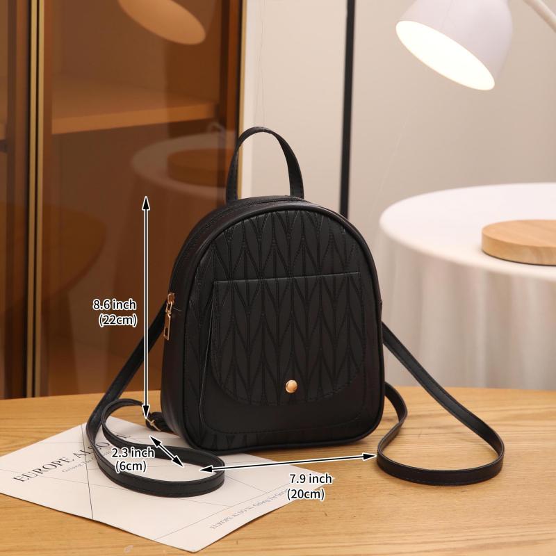 3pcs Large Capacity Backpack Wristlet Purse Set PU Leather Tassel