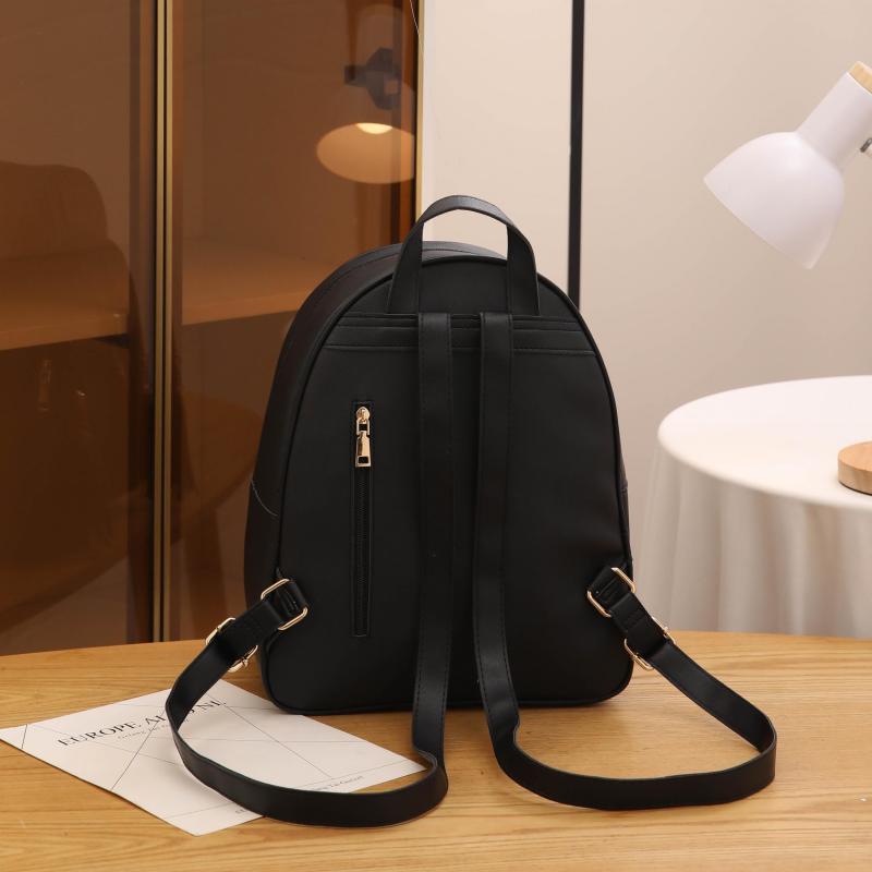 3pcs Large Capacity Backpack Wristlet Purse Set PU Leather Tassel