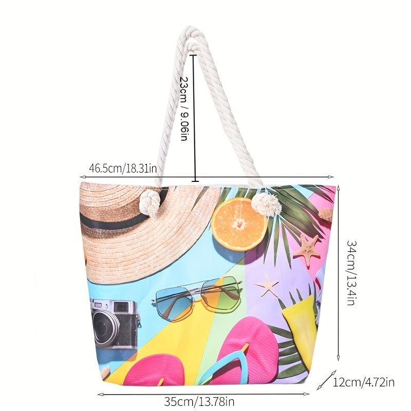 Beach Pattern Tote Bag Large Capacity Women's All Match Beach Bag