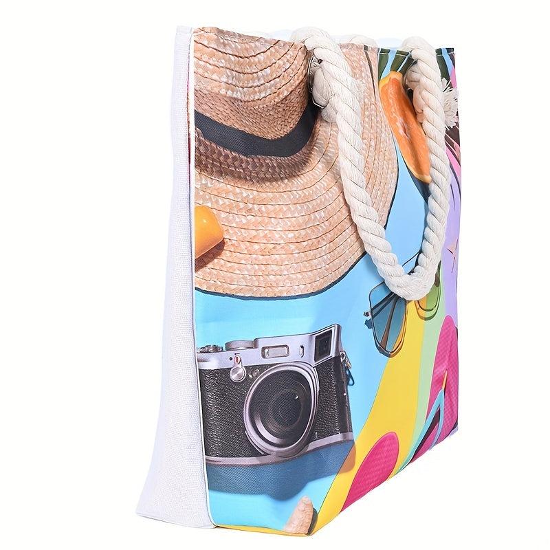 Beach Pattern Tote Bag Large Capacity Women's All Match Beach Bag