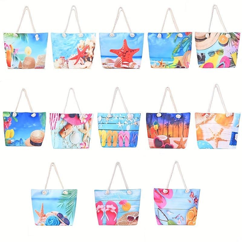 Beach Pattern Tote Bag Large Capacity Women's All Match Beach Bag