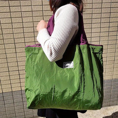 Foldable Drawstring Grocery Shopping Bag Lightweight Tote Bag