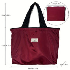 Foldable Drawstring Grocery Shopping Bag Lightweight Tote Bag